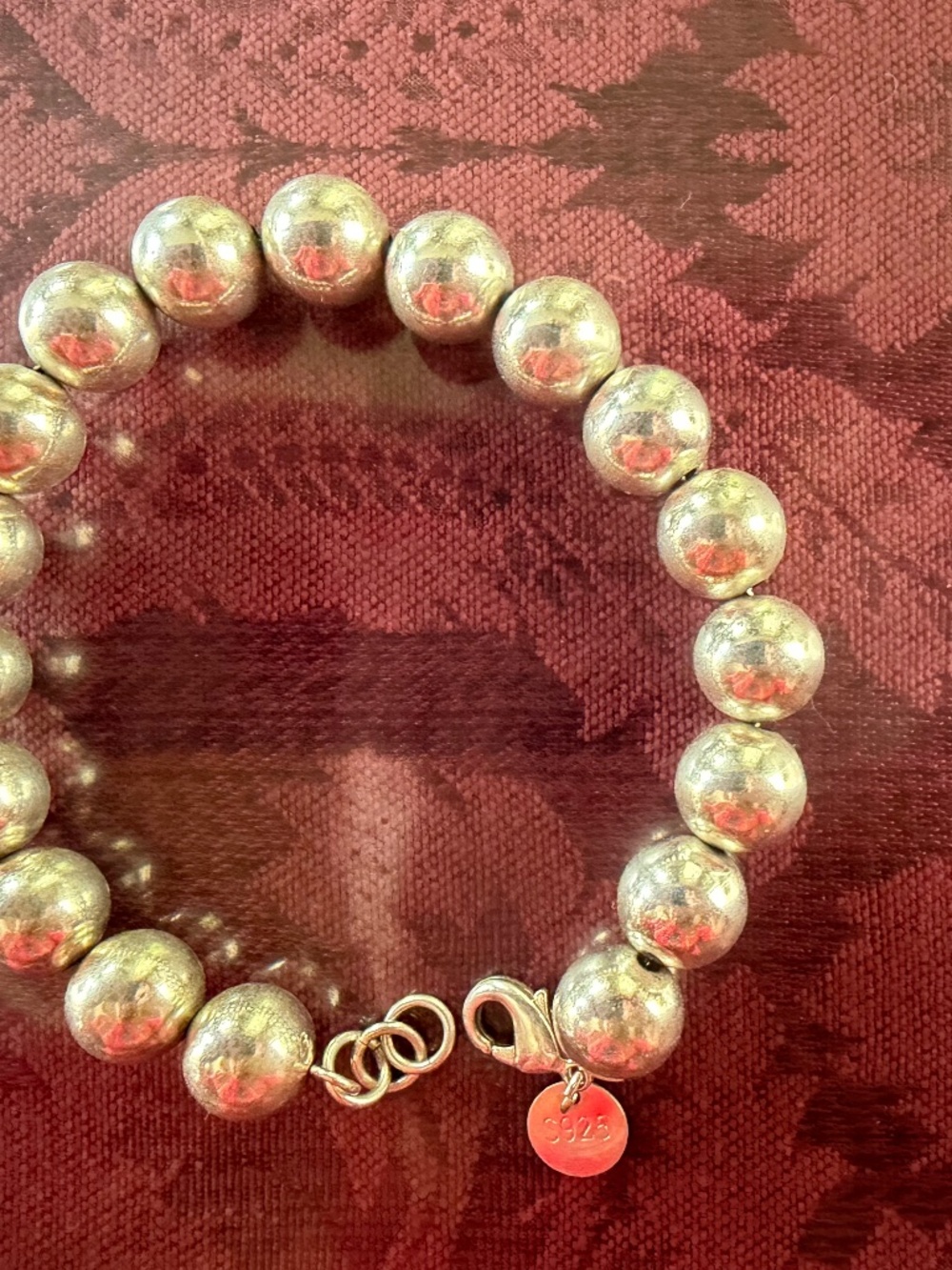 Sterling Silver Beaded Ball Bracelet 925
